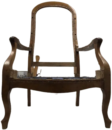 Fauteuil Voltaire, tissu graphique rouge — avant